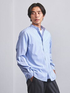 【SALE／50%OFF】＜UNITED ARROWS＞ オルタネイトストライプ バンドカラーシャツ UNITED ARROWS ユナイテッドアローズ アウトレット シャツ/ブラウス 長袖シャツ ブルー【RBA_E】【送料無料】[Rakuten Fashion]