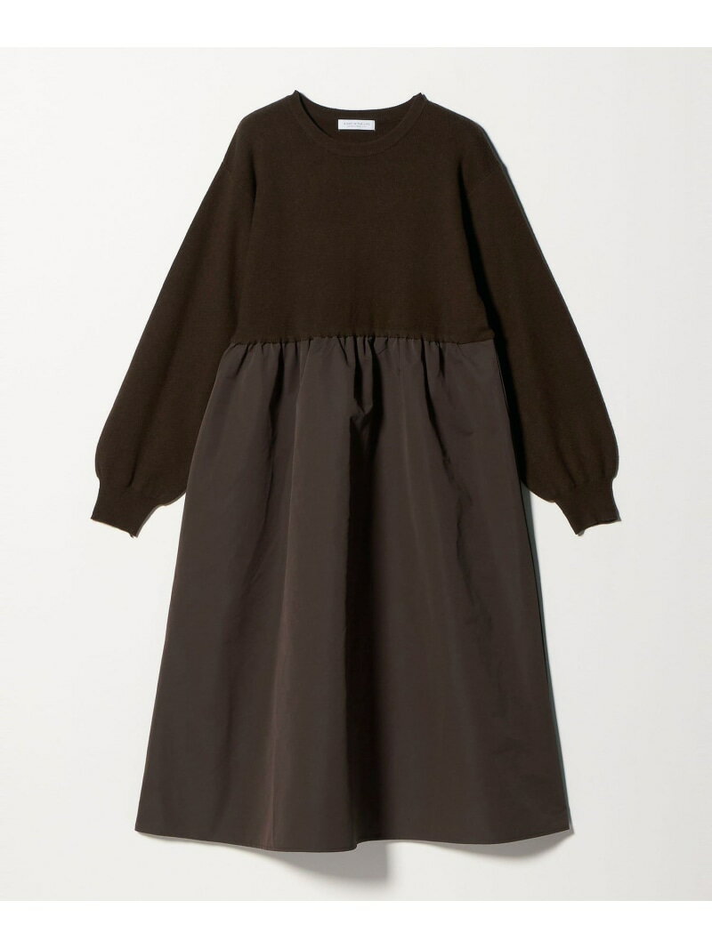 ニット*タフタ コンビギャザー ワンピース -ウォッシャブル- ＜A DAY IN THE LIFE＞ a day in the life ユナイテッドアローズ アウトレット ワンピース・ドレス ワンピース ブラウン ブラック【送料無料】[Rakuten Fashion]のサムネイル