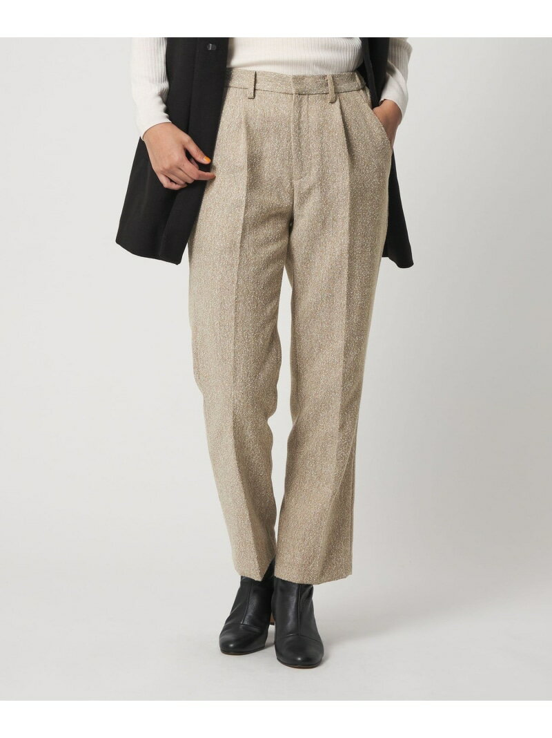 ブークレ ヘリンボーン タックストレートパンツ -ウォッシャブル- ＜A DAY IN THE LIFE＞ a day in the life ユナイテッドアローズ アウトレット パンツ スラックス・ドレスパンツ グレー ホワイト【送料無料】[Rakuten Fashion]のサムネイル