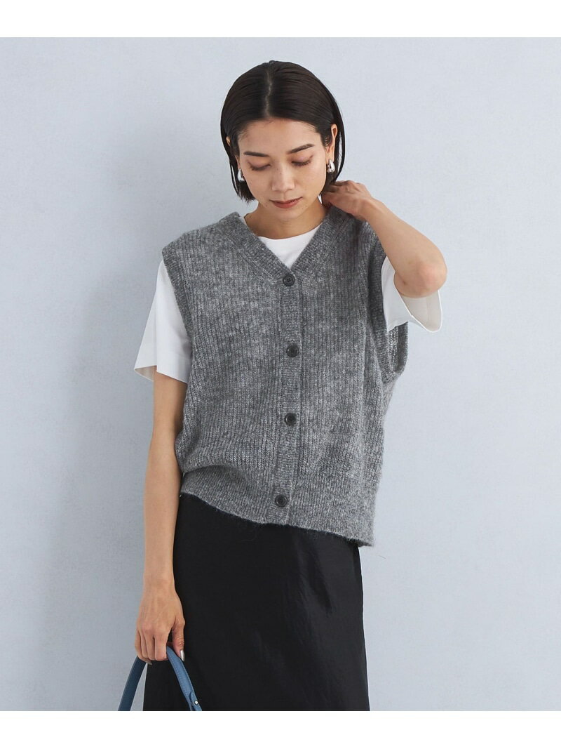 【SALE／50%OFF】2WAY モヘヤミックス ベスト UNITED ARROWS green label relaxing ユナイテッドアローズ アウトレット トップス ベスト・ジレ ベージュ グレー レッド【RBA_E】【送料無料】[Rakuten Fashion]