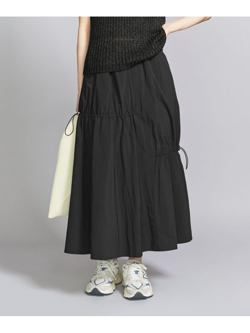 【SALE／50%OFF】ナイロン ドロスト アシンメトリーギャザースカート BEAUTY&YOUTH UNITED ARROWS ユナイテッドアローズ アウトレット スカート その他のスカート ブラック グレー ホワイト【RBA_E】【送料無料】[Rakuten Fashion]
