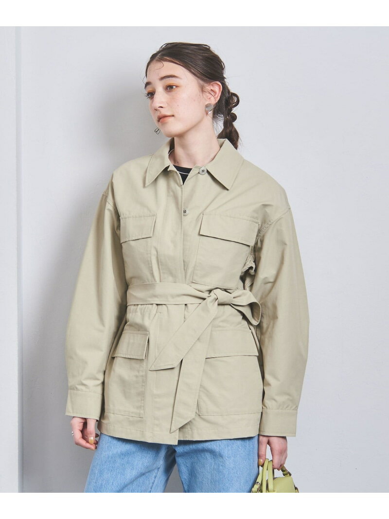 【SALE／70%OFF】ミリタリー ベルテッド コート UNITED ARROWS ユナイテッドアローズ アウトレット ジャケット・アウター ミリタリージャケット ベージュ ホワイト【RBA_E】【送料無料】[Rakuten Fashion](4)