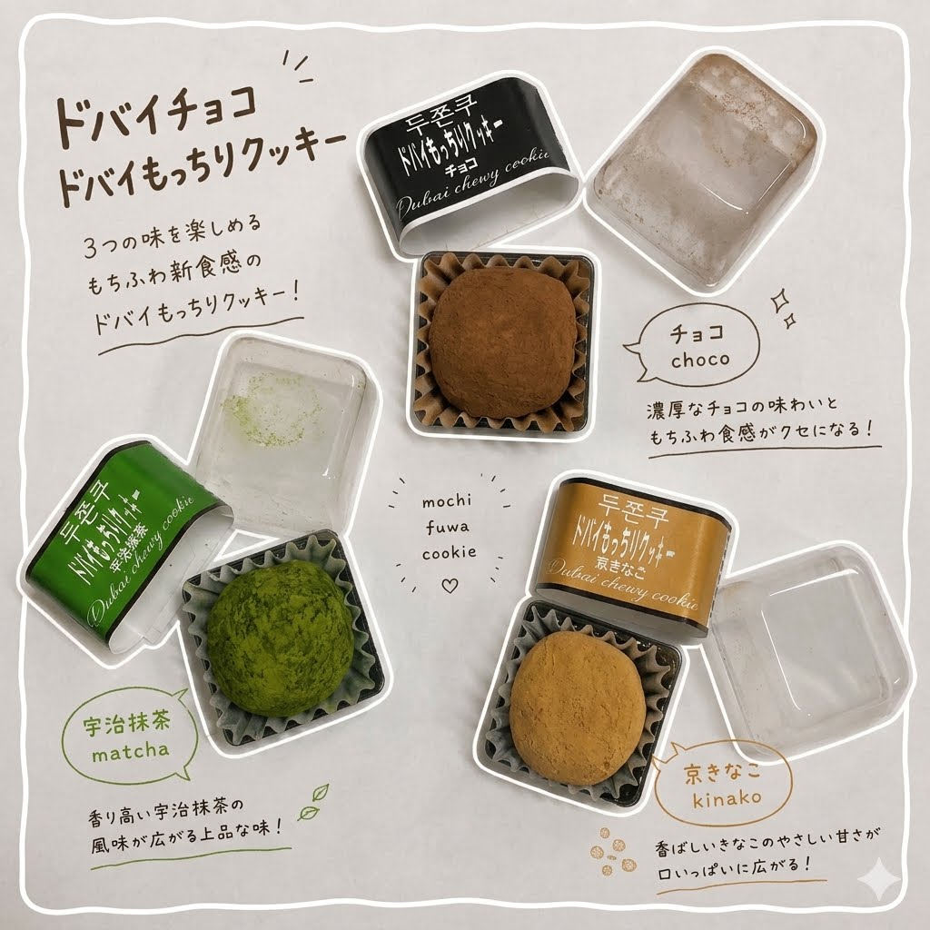 【3種類味から4ケース選択】（1ケース20個入×4ケース）ドバイもっちりクッキー チ...