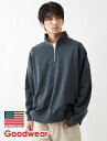 【公式】 Goodwear グッドウェア ハーフジップBIGトレーナー メンズ レディース 無地 USAコットン ギフト 贈り物 プレゼント ラッピング無料