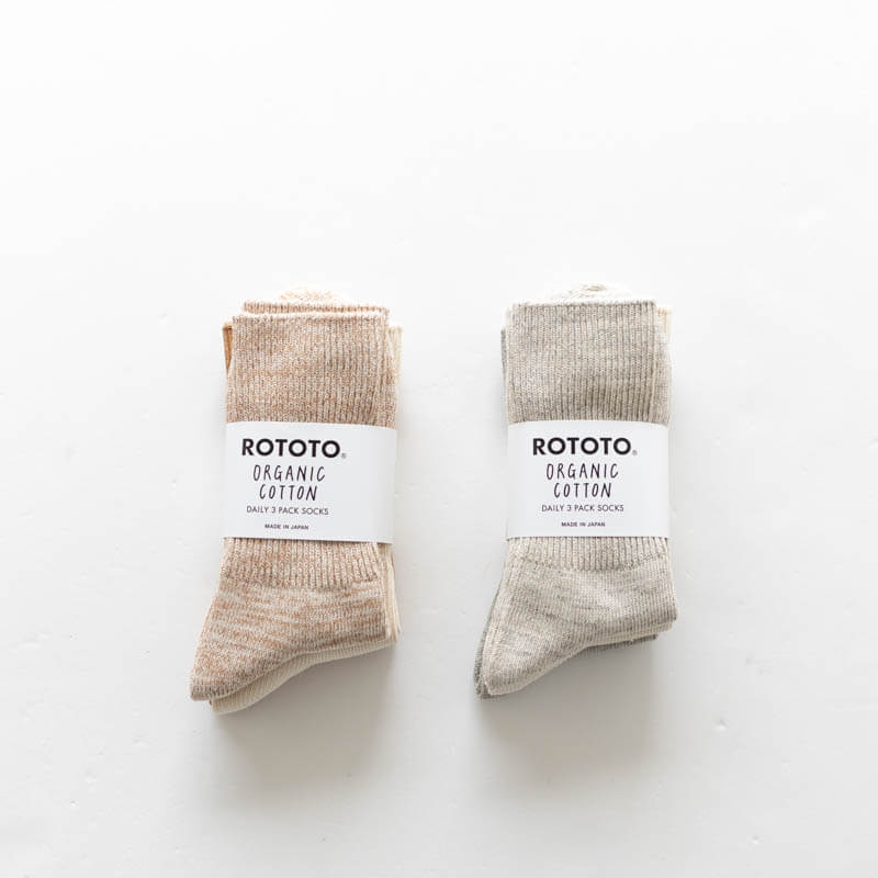 楽天unity by t.m.p. coopROTOTO ロトト | ORGANIC DAILY 3 PACK RIBBED CREW SOCKS