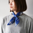 hinthint ヒントヒント BANDANNA 01 3色 01 シルクスカーフ バンダナ カジュアル ブルー グリーン ブラウン 青 茶色 緑 アロハ柄 ハ...