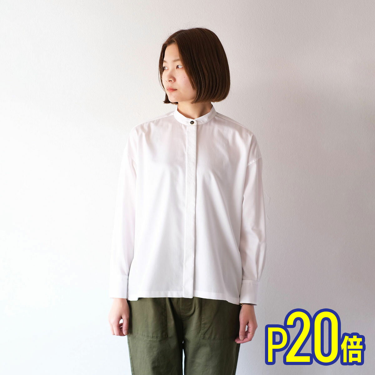 【お買い物マラソン★店内最大P20倍】CHEVAL plus シュバルプラス フライフロントのシャツ