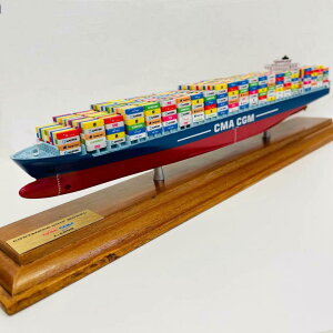 コンテナ船模型モデル1/1000CMACGMギフトオフィス装飾置物手作りケース付きインテリアコレクション大きいプレゼントギフト