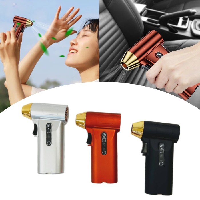 エアブロワー エアダスター ポータブル USB充電 ミニファン ジェット 掃除 ミニ扇風機 レッド ブラック シルバー