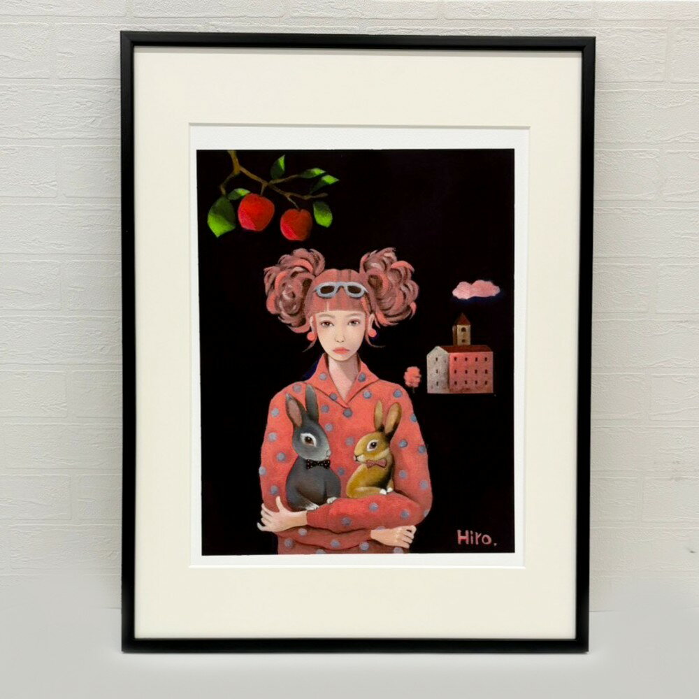 Rakuten - 或る日の朝 版画 黒木博 直筆サイン入り エディションナンバー 絵画 うさぎ 少女 アート インテリア 絵 大人かわいい 癒し 壁掛け モダン おしゃれ 限定 プレゼント