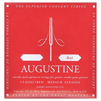 AUGUSTINE オーガスチン クラシックギター弦 レッド5弦 RED 5th オーガスチン　赤　5弦　1本 輝かしい音色と耐久性を誇るナイロン弦を世界で初めて開発、またたくまにギター弦の標準となり、ギタリストの間で絶大な人気を誇るブランド、それが「オーガスチン」です。裏ラベルのセゴビアの肖像は、オーガスチン弦に対する賞賛の証でもあるのです。RED SET (ミディアムテンション) のバラ弦5弦用1本での販売です※こちらの商品はゆうメール、DM便、もしくは定形外郵便（ポスト投函、配送時の補償なし）にて発送いたします。ご注文受付後、通常は即日〜2営業日以内に発送させていただきます。店頭在庫欠品の場合、お取り寄せとなりますので3〜4営業日以内に発送させていただきます。メーカー欠品中やメーカー長期休みによりお取り寄せに時間がかかる場合はメールにてご連絡差し上げます。 2