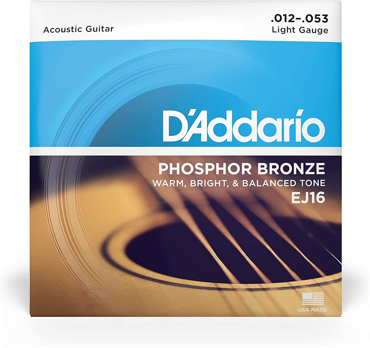 D 039 Addario アコースティックギター弦 フォスファーブロンズ Light .012-.053 EJ16 【送料無料】