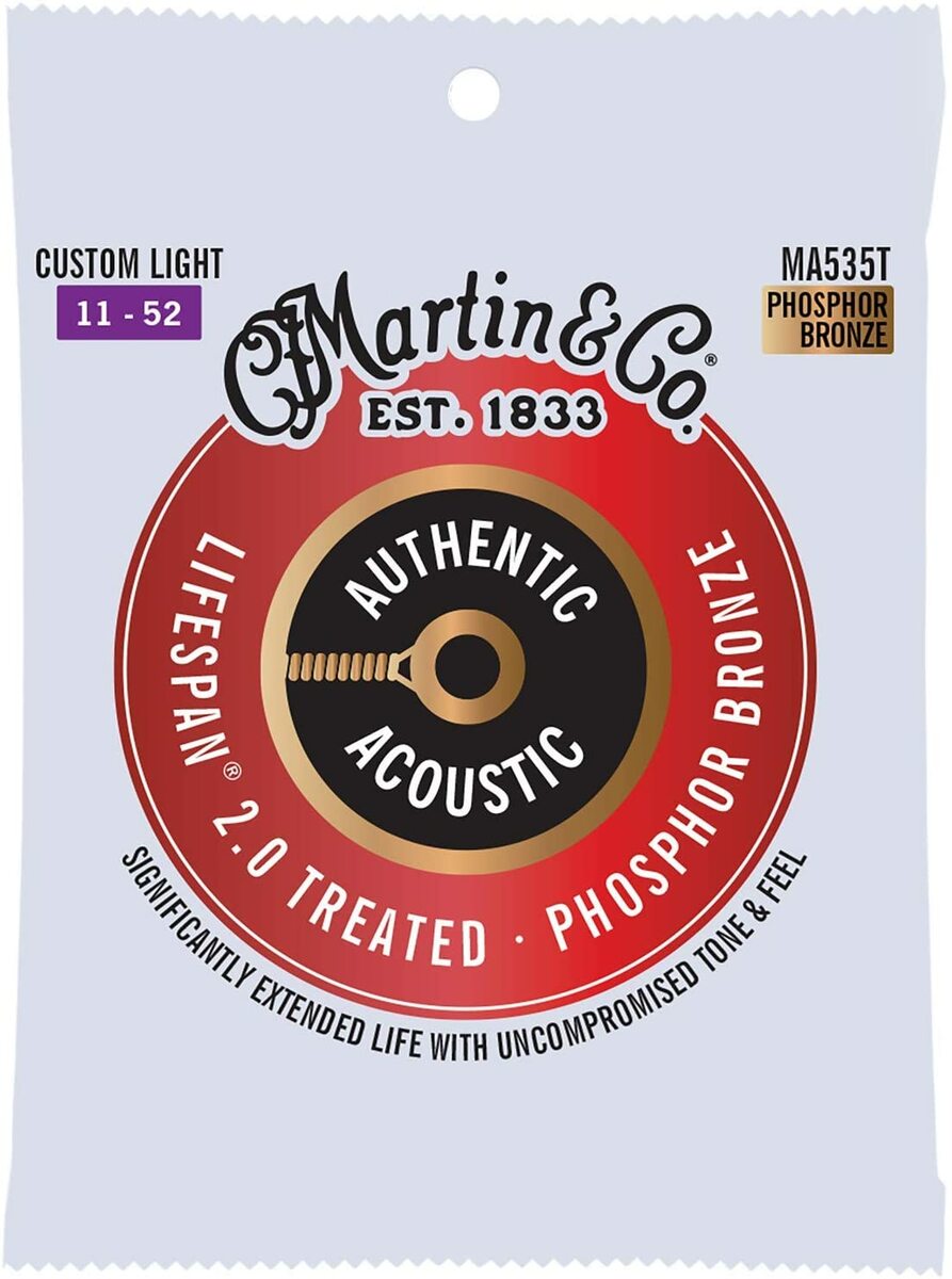 MARTIN アコースティックギター弦 AUTHENTIC ACOUSTIC Treated with Lifespan 2.0 MA535T Custom Light .011-.052