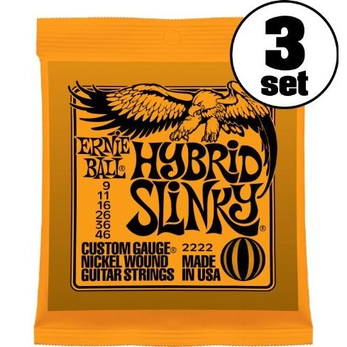 ERNIE BALL 2222/Hybrid Slinky×3SET エレキギター弦【送料無料】