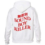 【FLATLUX/フラットラックス】TORA HOODIE(WHITE/RED)/ 人間発電所　BUDDHA BRAND ブッダブランド　無差別 SOUND BOY KILLER