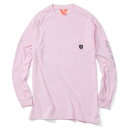 【FLATLUX(フラットラックス)】HEART LS TEE(LIGHT PINK) エンブレム ロンT ワッペン クレスト 大きいサイズ ビッグサイズ