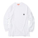 【FLATLUX(フラットラックス)】HEART LS TEE(WHITE) エンブレム ロンT ワッペン クレスト 大きいサイズ ビッグサイズ