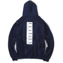 GLOW SIGN HOODIE(NAVY)ビッグサイズ　大きいサイズ　スウェットパーカ　蓄光プリント　夜光　XL　XXL