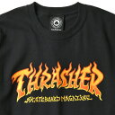 【THRASHER（スラッシャー）】FIRE LOGO S/S TEE(BLACK)スラッシャー マガジン インポート ファイヤーロゴ Tシャツ MONSTER JAM USA シュプリーム