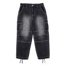 【INTERBREED(インターブリード)】ENGINEER DENIM CARGO PANTS(BLACK)カーゴパンツ デニム ウォッシュ セットアップ(4)
