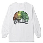 【FLATLUX(フラットラックス)】GLOBE L/S TEE(WHITE)グローバル　地球　世界　ロンT　ネオンカラー　レインボー　大きいサイズ　ビッグサイズ