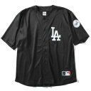 【FANATICS（ファナティック)】MLB LOS ANGELES DODGERS BASEBALL SHIRT(BLACK)ベースボールシャツ　ジャージ　メジャーリーグ　ベースボール　LA　ロサンゼルス　ドジャース