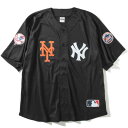 【FANATICS（ファナティック)】MLB NY SUBWAY SERIES BASEBALL SHIRT(BLACK)ベースボールシャツ ジャージ メジャーリーグ ベースボール NY ニューヨーク ヤンキース メッツ