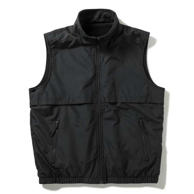 【PORT AUTHORITY(ポートオーソリティ)】REVERSIBLE CHARGER VEST(BLACK/BLACK)リバーシブルチャージャーベスト ブラック 裏フリース スタンドカラー XL