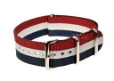 MWC時計 NATO ストラップ ナトーストラップ ナイロン 時計ストラップ 時計バンド 18mm トリコロール Red,White and Navy フランス国旗 バリスティックナイロン 欧州製