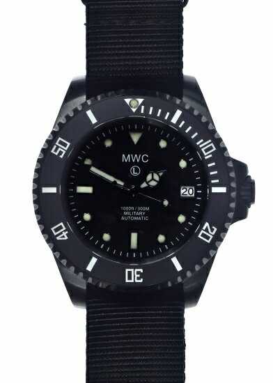 メンズ 腕時計 ブランド ミリタリーウォッチカンパニー MWC時計 サブマリーナ PVD ブラック 自動巻 サファイア風防 セラミックベゼル 300m/1000ft防水 セイコー SEIKO オートマチック ムーブメント NH35Aのサムネイル