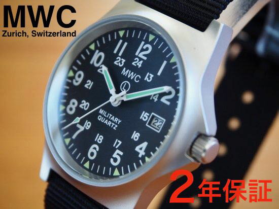 メンズ腕時計 ブランド ミリタリーウォッチカンパニー MWC時計 G10LM 1224 35mm 24時間表記 クォーツ 軍用時計 50m 165ft防水 スクリューケースバック ガラス 風防 USストラップ 2本付き スーパールミノバ 夜光 アメリカ US仕様 米軍