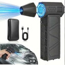 強力な15万回転充電式エアダスター - USB駆動の電気ブロワー、3段階調速、軽量設計、車・PC・キーボードなどの掃除に8000mAhバッテリー(4)