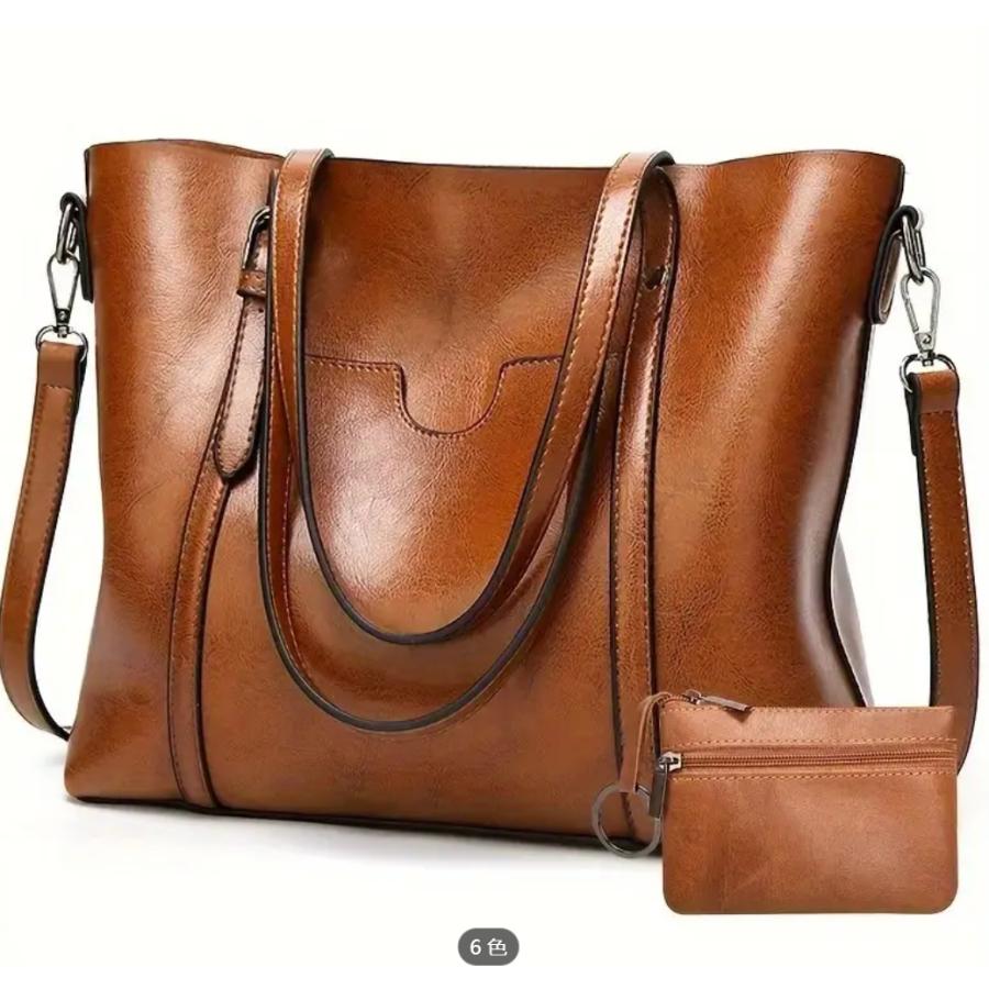 ヴィンテージ大容量トートバッグ女性用ファッショナブルなソフトショルダーバッグ取り外し可能なストラップ多ポケットハンドバッグジッパークロージャーポリエス