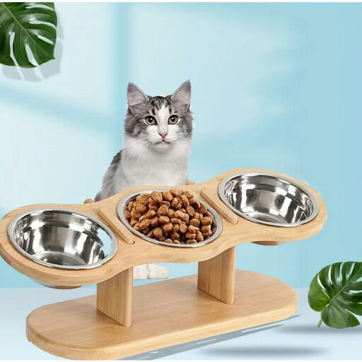 猫用高さ調節可能なステンレス製フード&ウォーターボウル、15度傾斜スタンド付き - 室内用キャット・パピー・キトゥンの給餌ボウル 猫用高さ調節可能なステンレス製フード&ウォーターボウル、15度傾斜スタンド付き - 室内用キャット・パピー・キトゥンの給餌ボウル