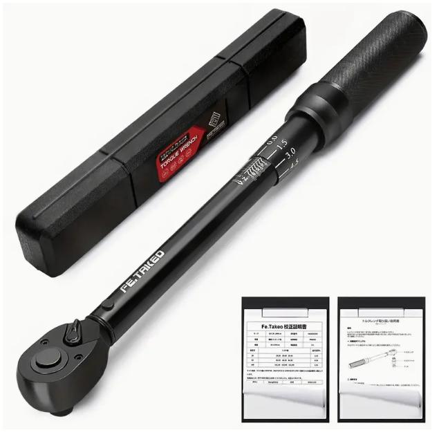 プレセット型 トルクレンチ 12.7mm (1/2インチ) 25-220N・m タイヤ交換 車 工具 専用ハードケース付き セット 正逆回転可能 1/2\