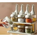 ース調味料瓶セット、ダブルシェルフ、キッチン密封生醤油ミキシングボックス、調味料ボトル、ガラス製調味料収納ラック