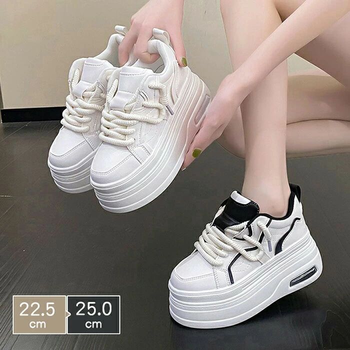 【送料無料】韓国風厚底スニーカー レディース スポーツシューズ ウェッジヒール 花柄 履きやすい 8cmヒール 厚底シューズ スニーカー ダッドスニーカー 通勤...