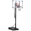 【送料無料】バスケットボールゴール 高さ調節式 230-305cm ポリカーボネートバックボード 移動用キャスター付き 公式&ミニサイズ対応 耐衝撃設計 屋内屋...