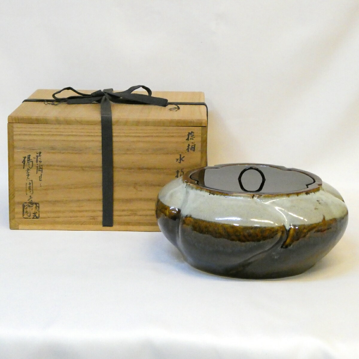 茶道茶碗　膳所焼　平茶碗【中古美品】 楽天市場】膳所焼 岩崎新定造の通販