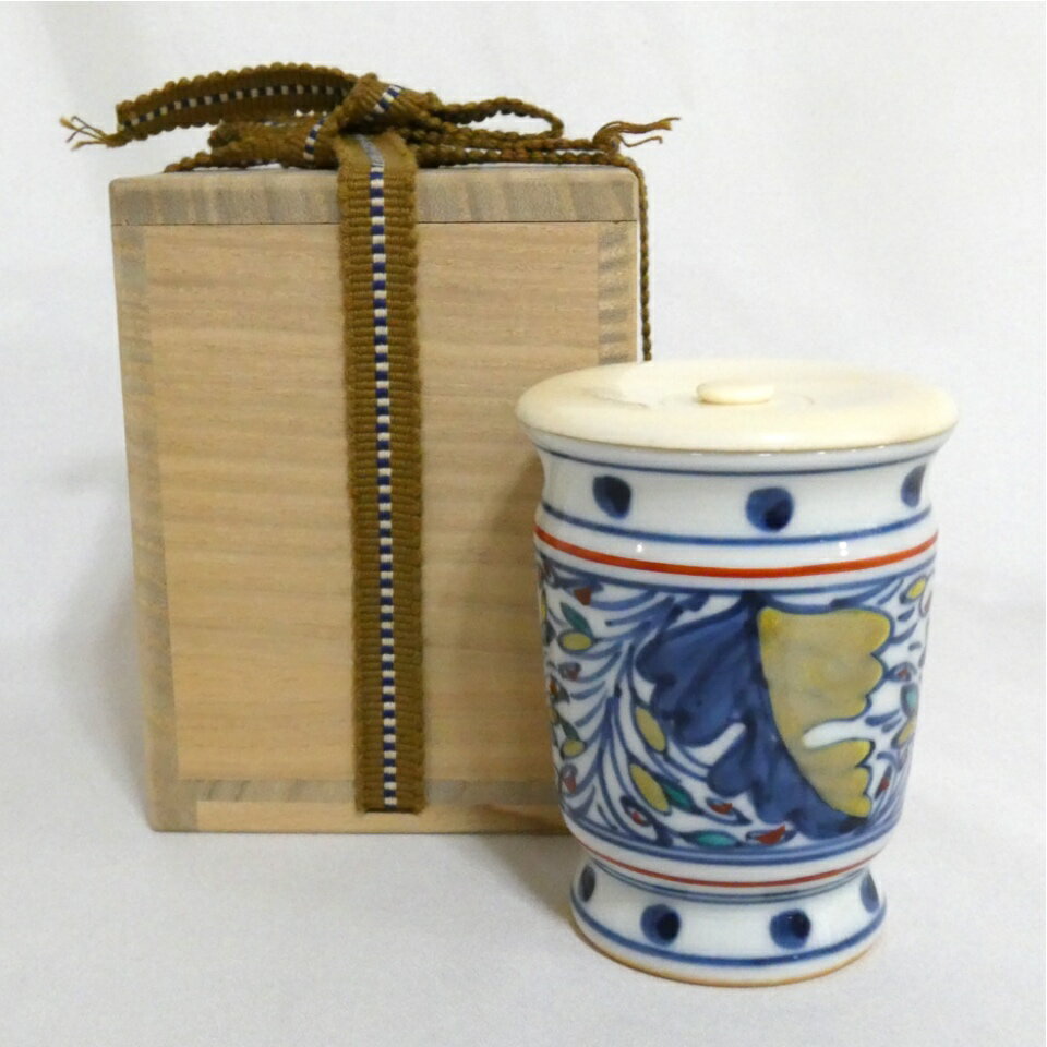 【十月の特売品】平安 玉堂窯(手塚玉堂)作 紅毛写 茶器 替茶器 オランダ 阿蘭陀 茶道具 茶入【中古 美品】のサムネイル