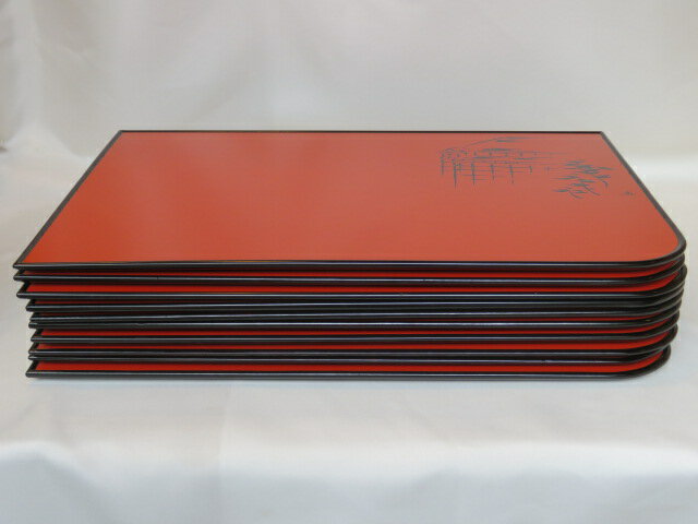 （七月☆特売品）平安職方十人合作 京十景絵 折敷膳十客揃 懐石膳 点心盆 〈税込・送料込〉【中古・未使用】