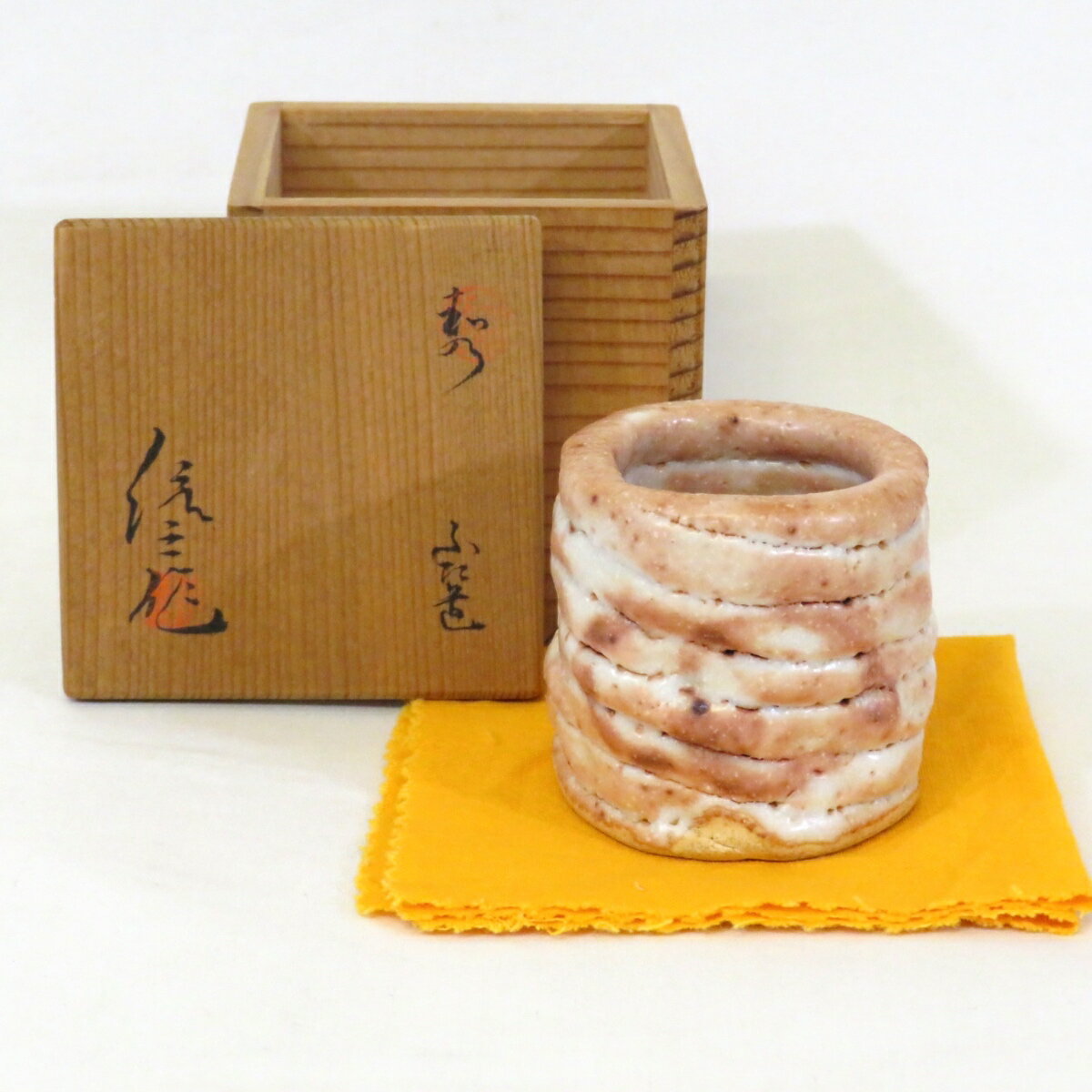 【十月の特売品】樋口統三作 志野 蓋置 御嵩町重要無形文化財 茶道具【中古 美品】