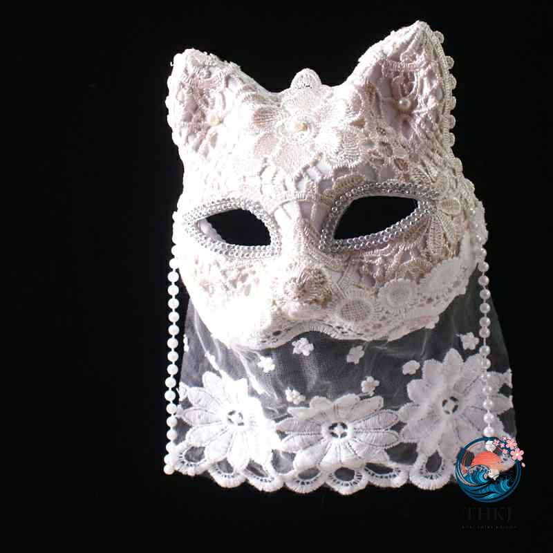 【全品2点で5%OFF】ベネチアン マスカレード マスク 仮面 ピンク レース フルフェイス 猫 レディース 化粧 舞会 歌舞伎 舞台 変装 ハロウィン コスプレ イベント パーティー きらきら
