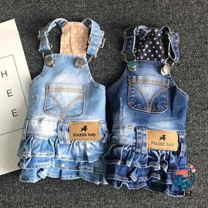 樂天商城 - 【全品2点で5%OFF】犬服 デニム ペット服 お散歩 デニムスカート ドッグウェア オーバーオール おしゃれペット用品