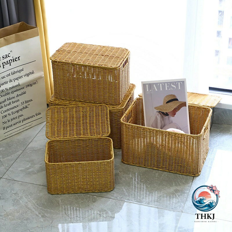 【全品2点で5%OFF】かご バスケット おもちゃ箱 収納ボックス 籠 ふた付き 蓋付き ケース インナーボックス 小物入れ 北欧 おしゃれ 収納かご 引き出し 洗濯かご 脱衣かご 模造籐編み