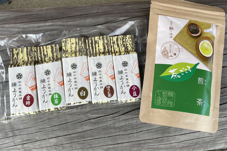 製茶匠 鵜ノ池 日本茶 新茶 八女茶と羊羹セット 送料無料 プチギフト ギフト 八女茶 羊羹 煎茶 お茶 緑茶 茶ごころ 100g メール便 一番茶 ポスト投函 通販 お土産 ランキング 九州産 鵜ノ池製茶