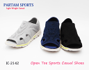 PARTAM SPORTS 軽量 スニーカー サンダル メッシュ パンチング クッション サマー シューズ カジュアル 柔らかい バブーシュ スポーツ 2WAY IC2142 ブラック ネイビー グレー 22.5 23.0 23.5 24.0 24.5 レディース