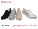 【SALE】REFRESH WALK 軽量 白底 スリッポン パンチング クッション デイリー お出かけ ワンマイル オシャレ スポーツ カジュアル スニーカー...