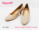 【SALE】アンペティット unpetit シンプル デザイン パンプス 屈曲 ラメ 柔らかい 5.5cm ヒール クッション SC1320 ベージュ M L ...