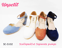 【SALE】アンペティット unpetit スカラップ セパレート パンプス ネックベルト 厚底 ストーム スエード チャンキーヒール SC5102 ピンク ホ...